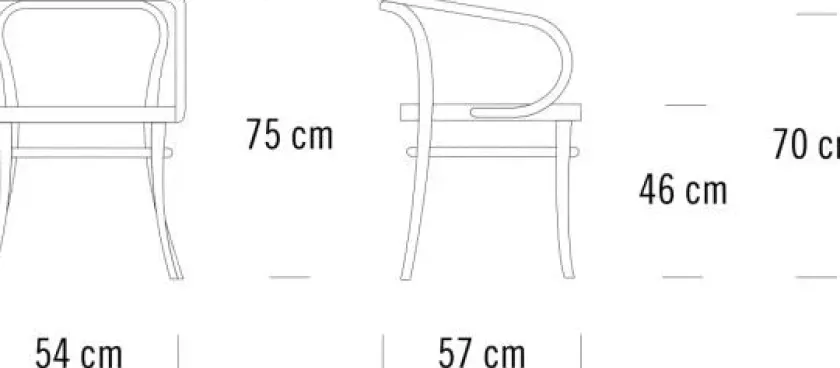 Thonet 209 Armstol, hvid fra> Spisebordsstole