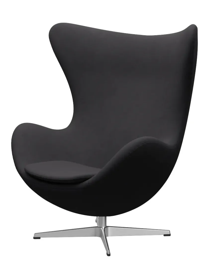 Fritz Hansen 3316 Ægget af Arne Jacobsen læder> Loungestole|Lænestole