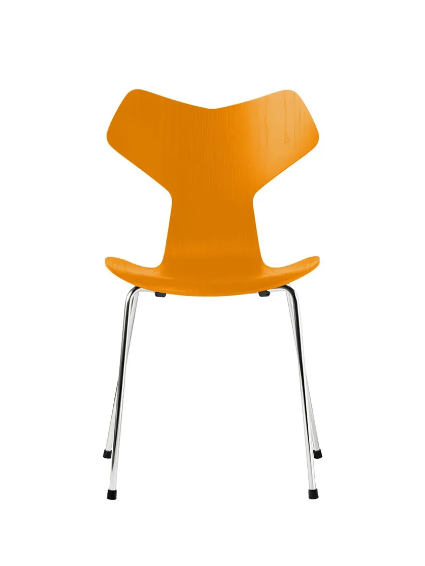 Fritz Hansen 3130 Grand Prix stol i farvet ask af Arne Jacobsen> Spisebordsstole