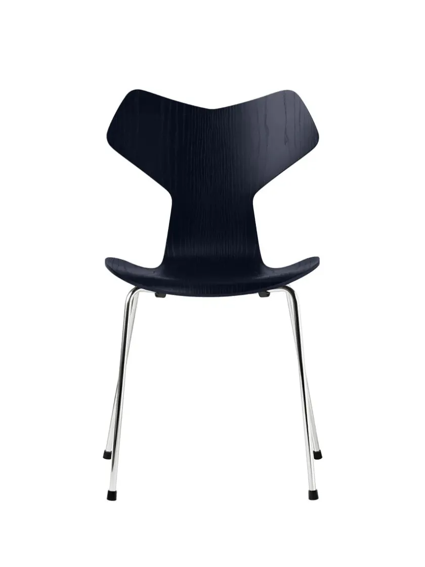 Fritz Hansen 3130 Grand Prix stol i farvet ask af Arne Jacobsen> Spisebordsstole