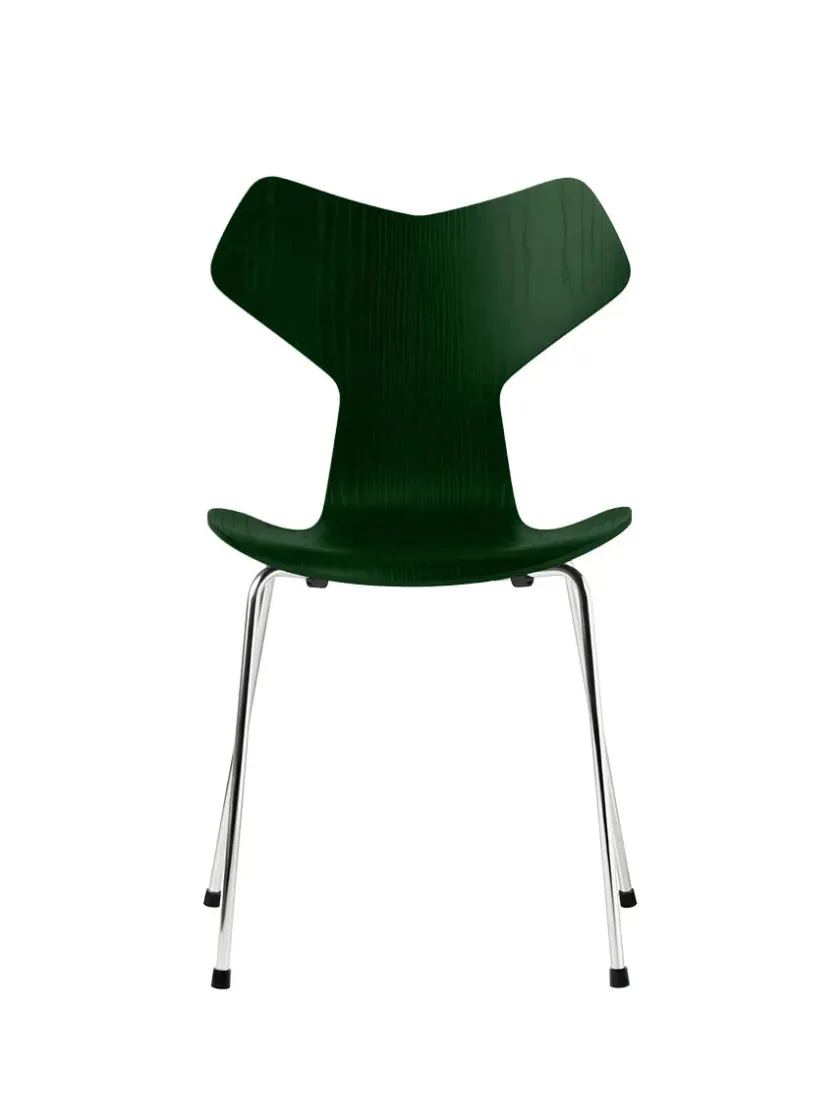 Fritz Hansen 3130 Grand Prix stol i farvet ask af Arne Jacobsen> Spisebordsstole