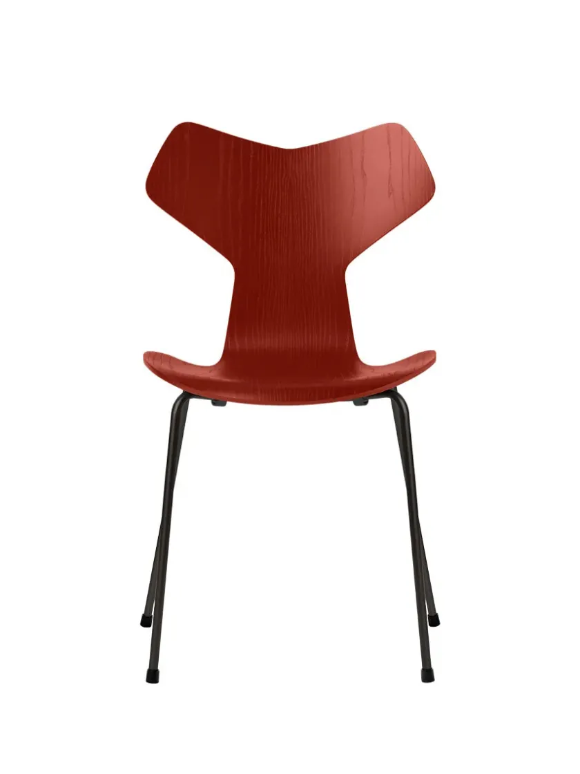 Fritz Hansen 3130 Grand Prix stol i farvet ask af Arne Jacobsen> Spisebordsstole