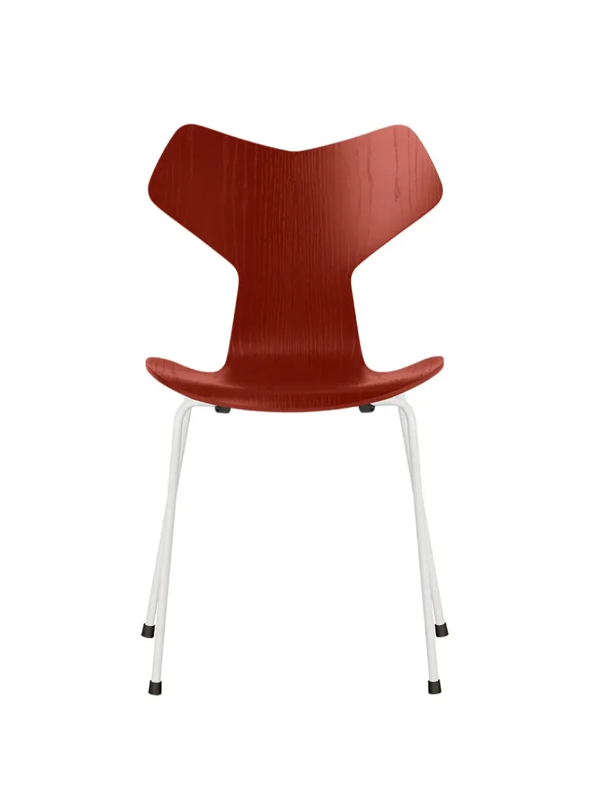 Fritz Hansen 3130 Grand Prix stol i farvet ask af Arne Jacobsen> Spisebordsstole