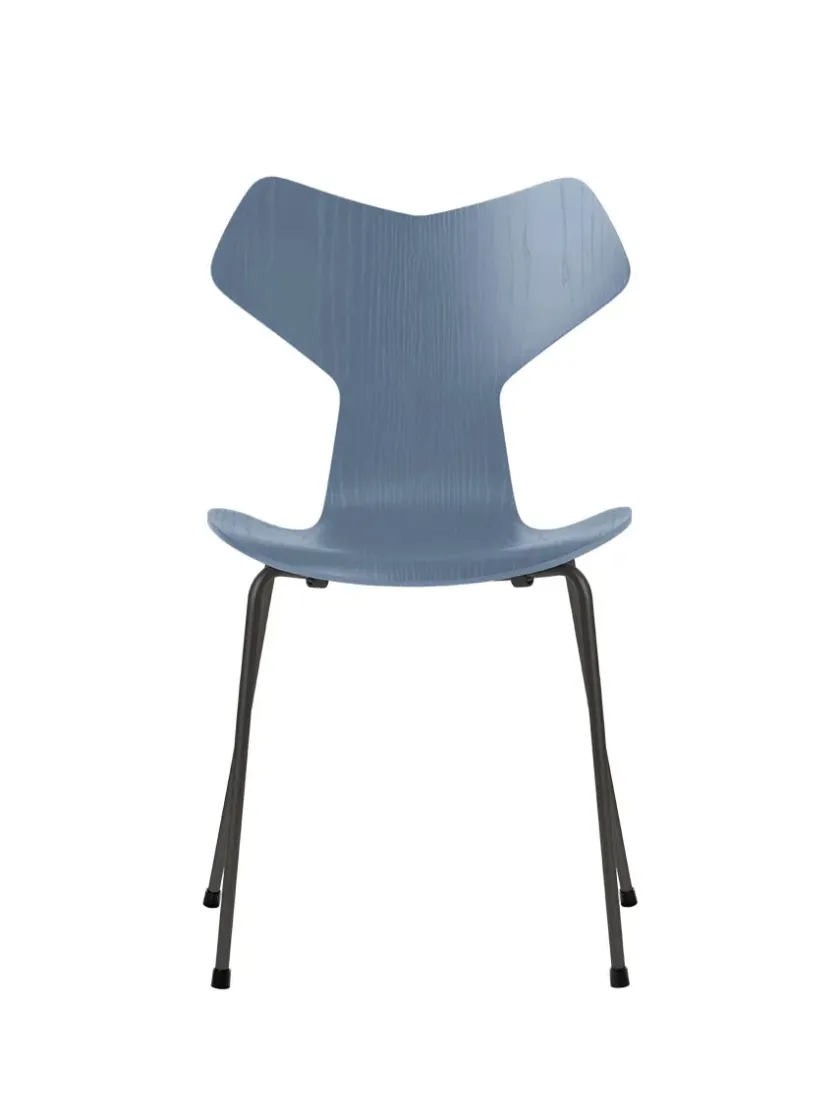 Fritz Hansen 3130 Grand Prix stol i farvet ask af Arne Jacobsen> Spisebordsstole