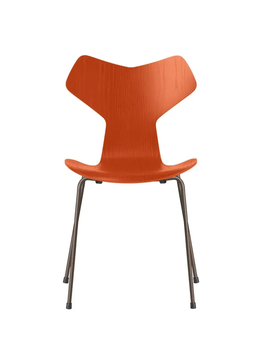 Fritz Hansen 3130 Grand Prix stol i farvet ask af Arne Jacobsen> Spisebordsstole