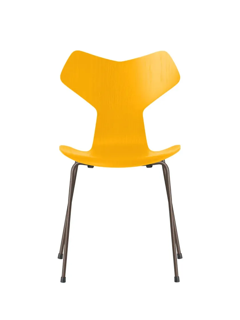 Fritz Hansen 3130 Grand Prix stol i farvet ask af Arne Jacobsen> Spisebordsstole