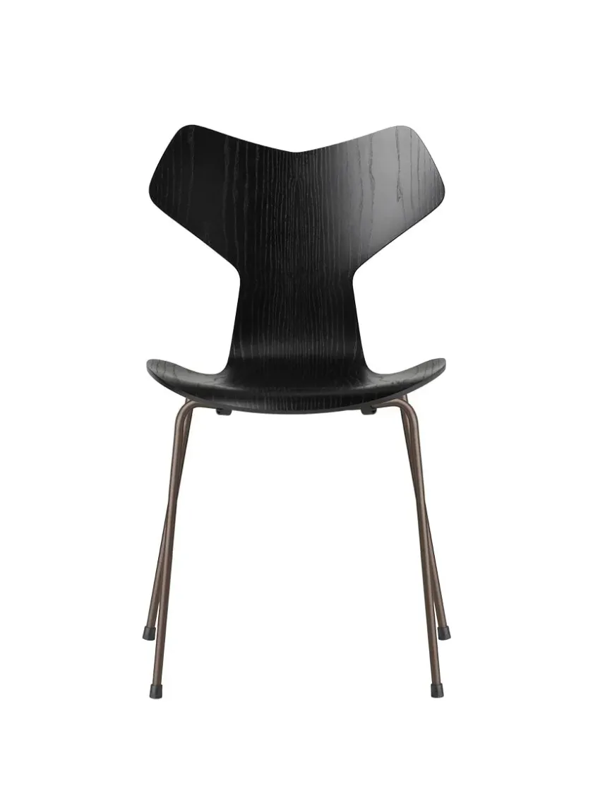 Fritz Hansen 3130 Grand Prix stol i farvet ask af Arne Jacobsen> Spisebordsstole