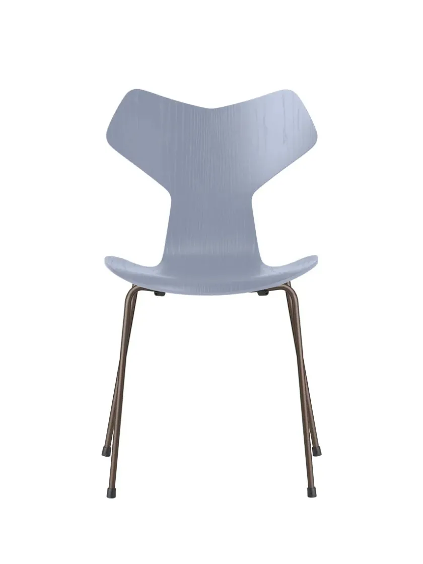 Fritz Hansen 3130 Grand Prix stol i farvet ask af Arne Jacobsen> Spisebordsstole