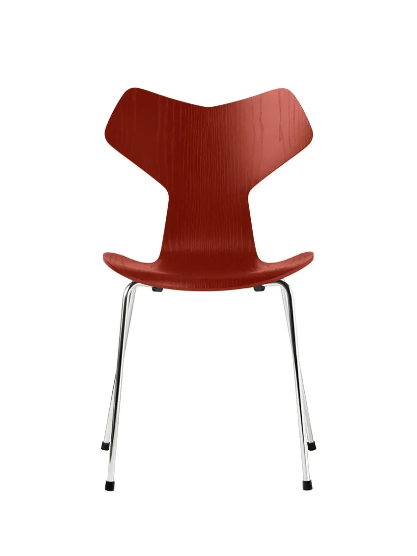 Fritz Hansen 3130 Grand Prix stol i farvet ask af Arne Jacobsen> Spisebordsstole