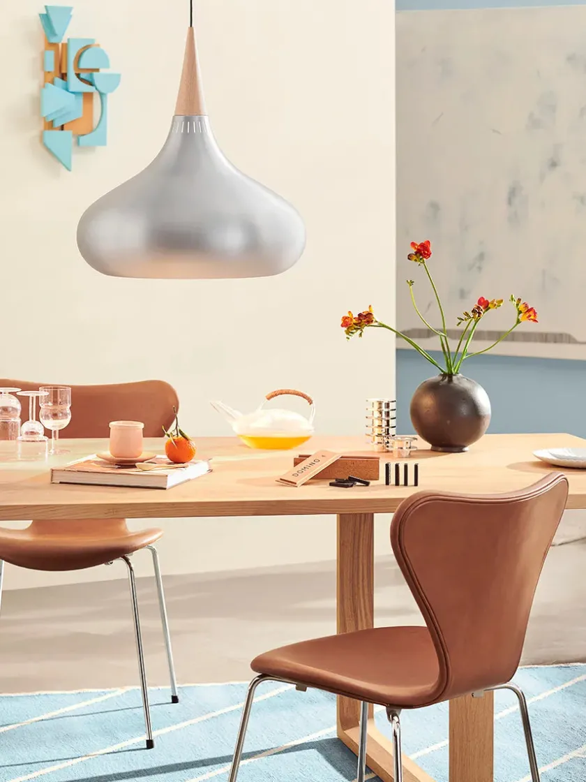 Fritz Hansen 3107 Serie 7, fuldpolstret af Arne Jacobsen> Spisebordsstole