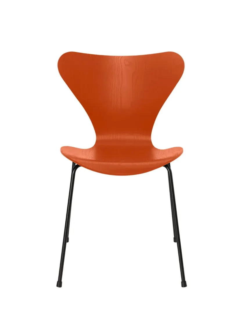 Fritz Hansen 3107 Serie 7 stol i farvet ask af Arne Jacobsen> Spisebordsstole