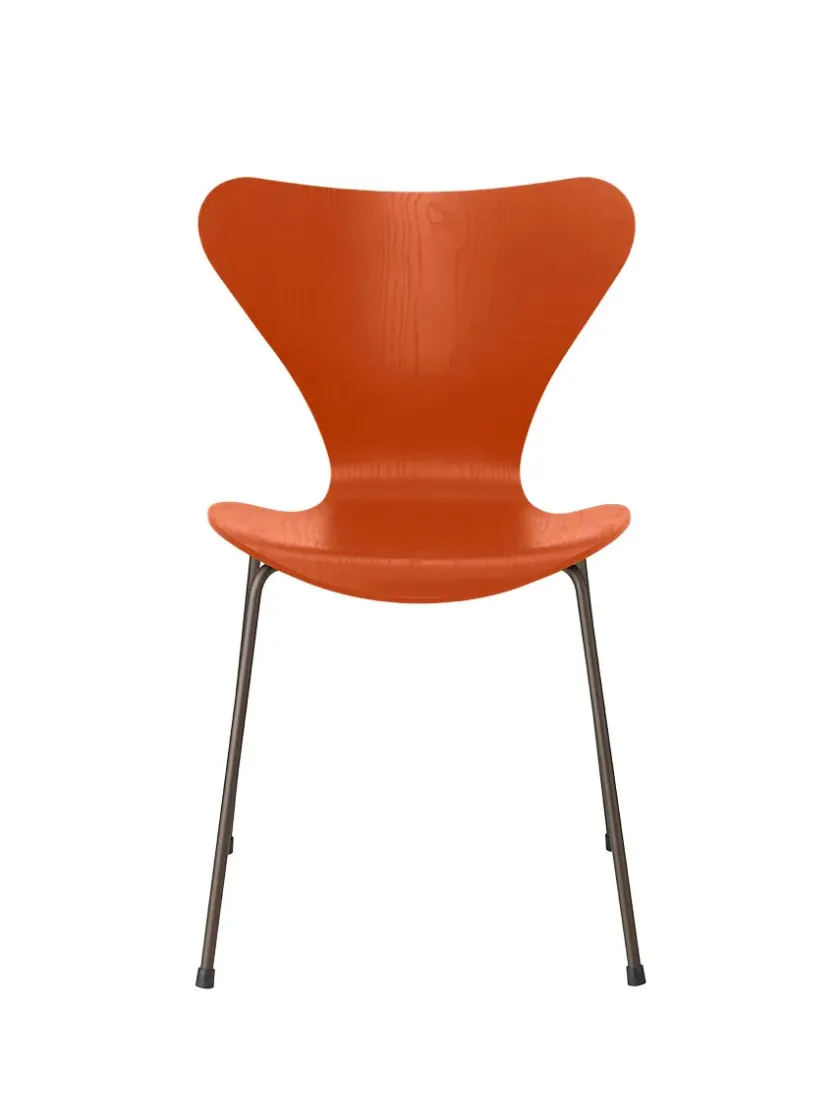 Fritz Hansen 3107 Serie 7 stol i farvet ask af Arne Jacobsen> Spisebordsstole