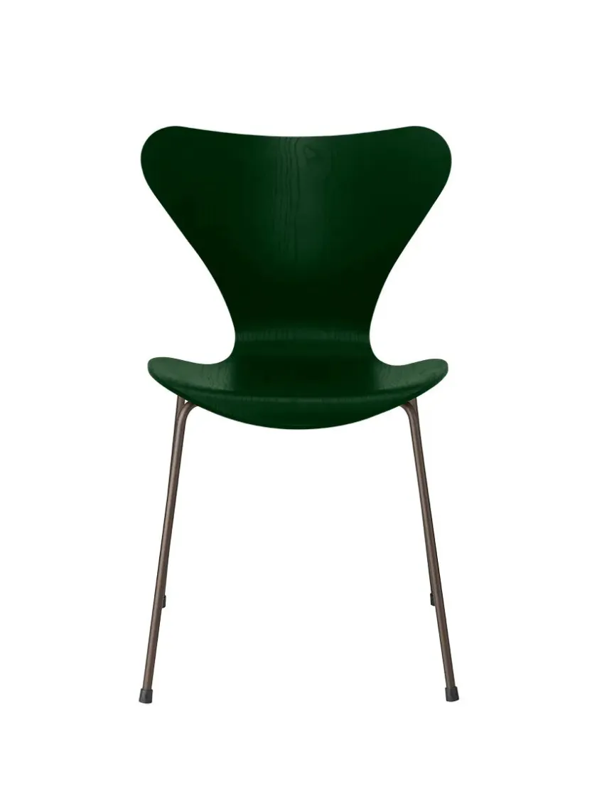 Fritz Hansen 3107 Serie 7 stol i farvet ask af Arne Jacobsen> Spisebordsstole