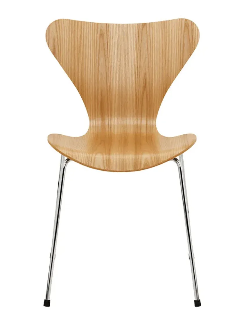 Fritz Hansen 3107 Serie 7 Stol, naturfiner af Arne Jacobsen> Spisebordsstole