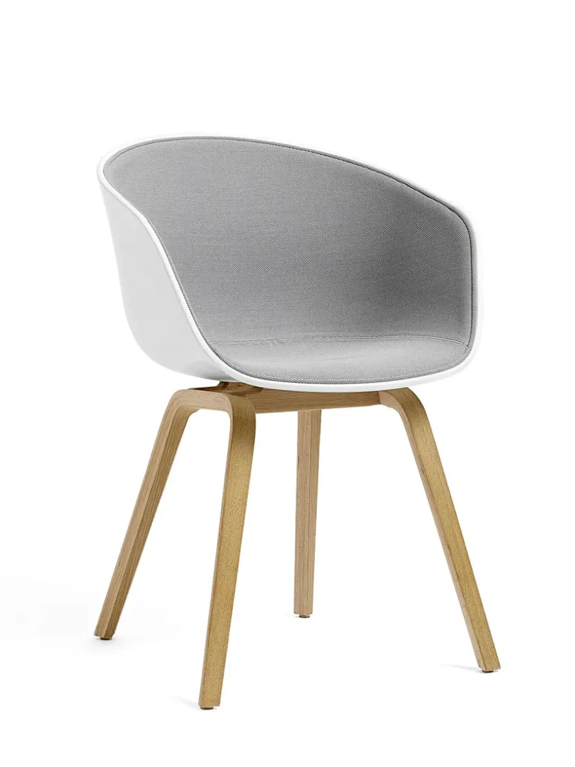 HAY About a Chair AAC22 forsidepolstret, hvid skal fra> Spisebordsstole