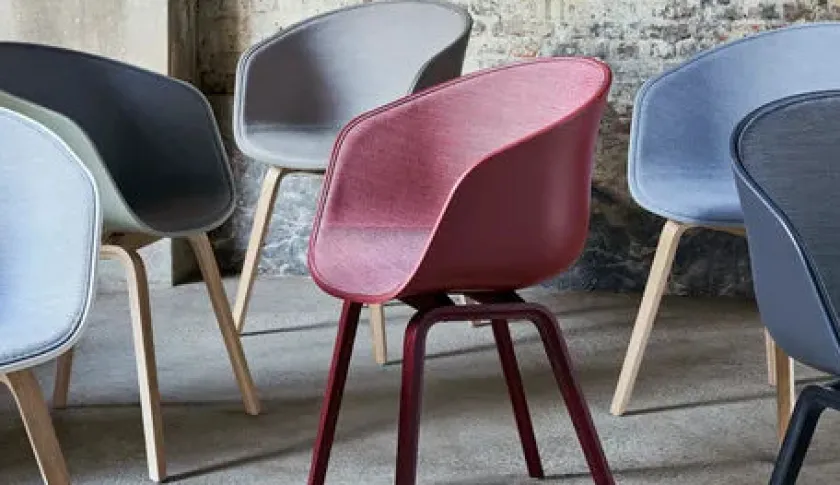 HAY About a Chair AAC22 forsidepolstret, hvid skal fra> Spisebordsstole