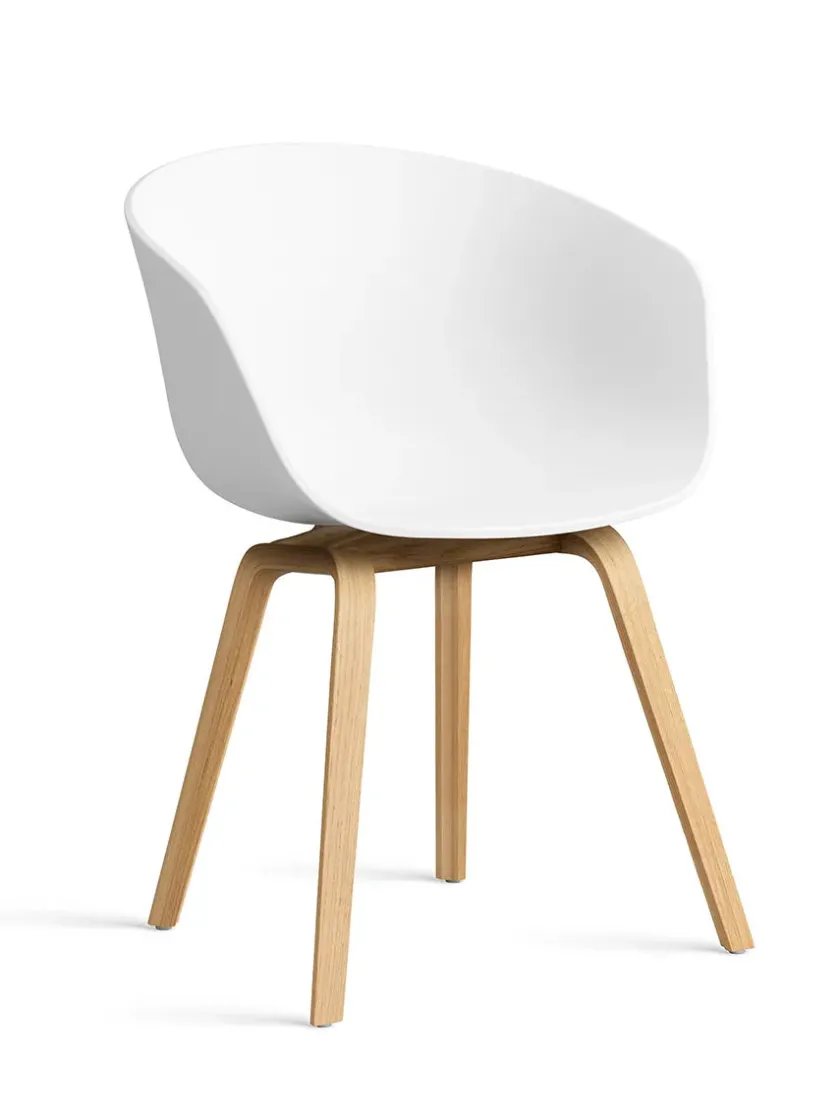 HAY About a Chair AAC22 forsidepolstret, hvid skal fra> Spisebordsstole