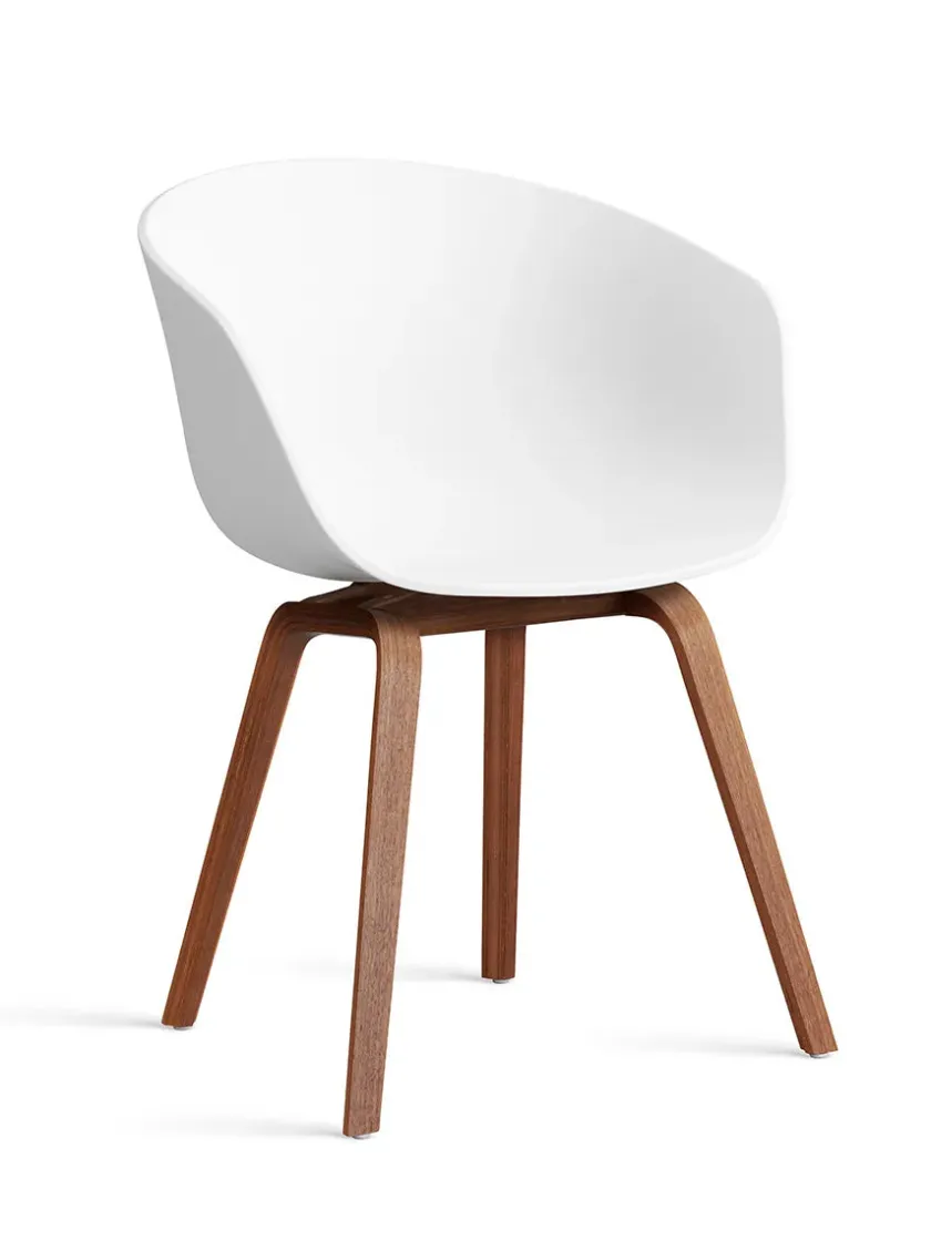 HAY About a Chair AAC22 forsidepolstret, hvid skal fra> Spisebordsstole
