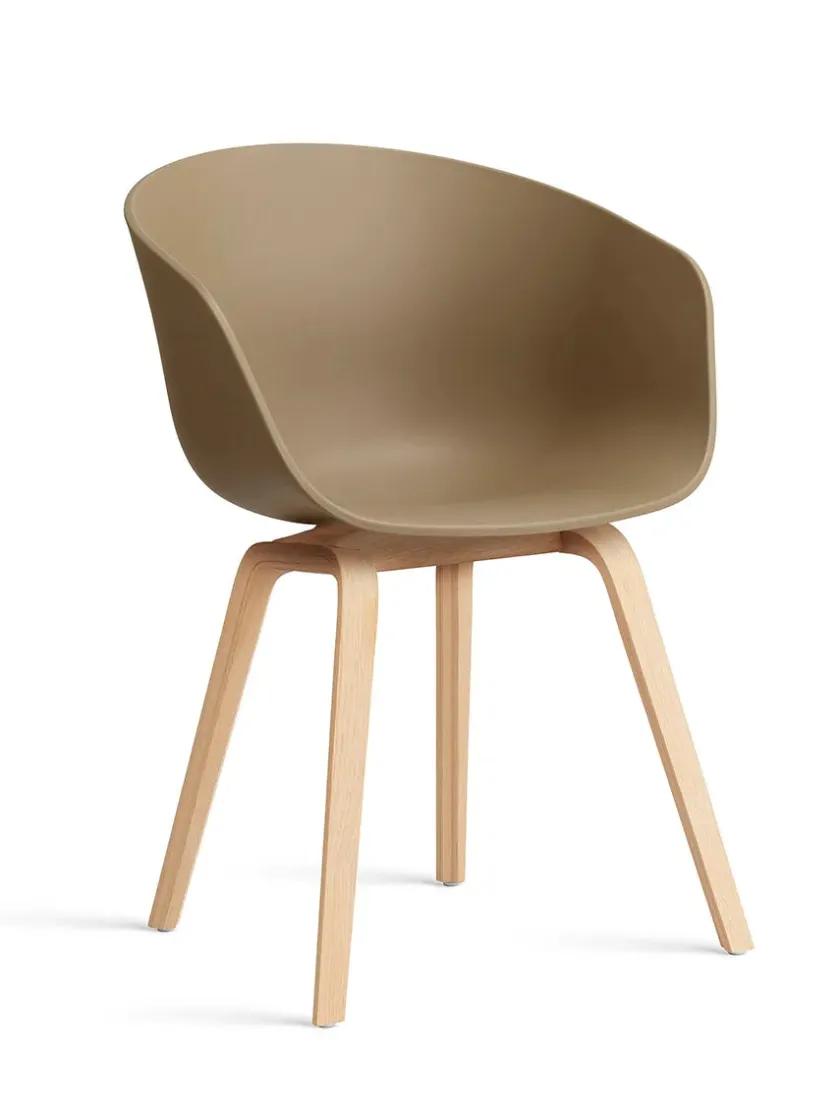 HAY About a Chair AAC22 forsidepolstret, hvid skal fra> Spisebordsstole