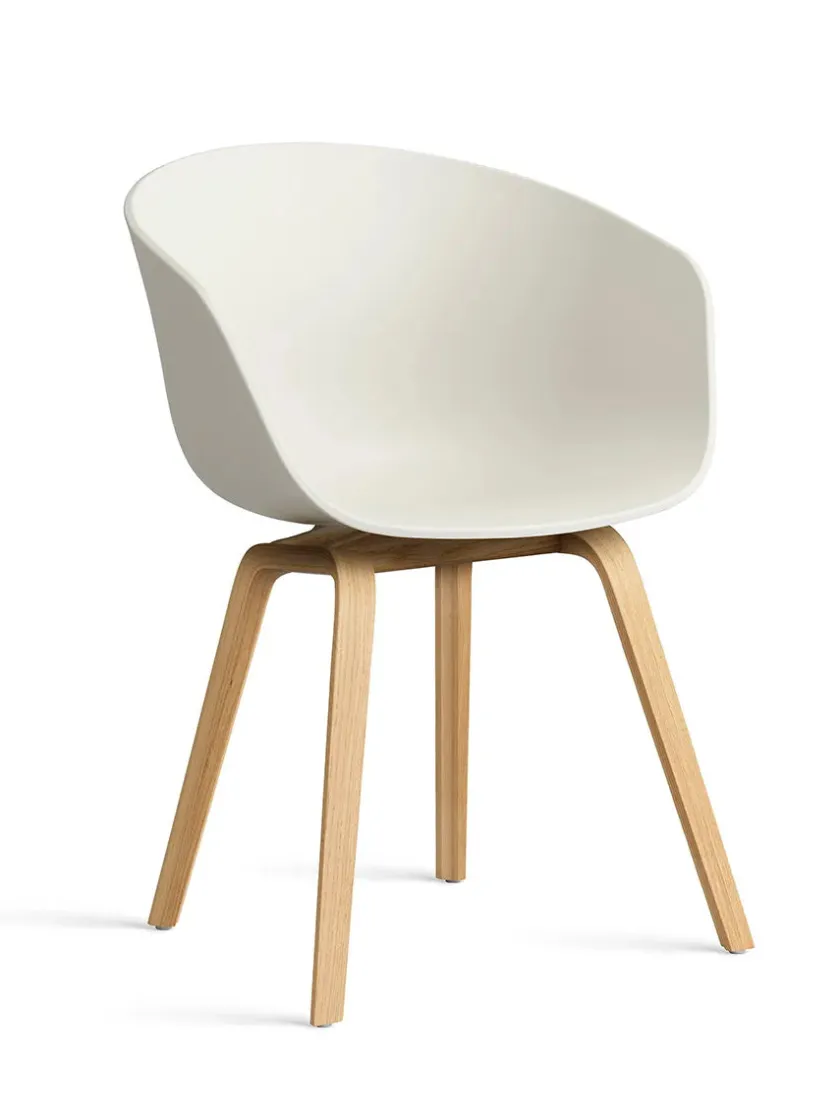 HAY About a Chair AAC22 forsidepolstret, hvid skal fra> Spisebordsstole