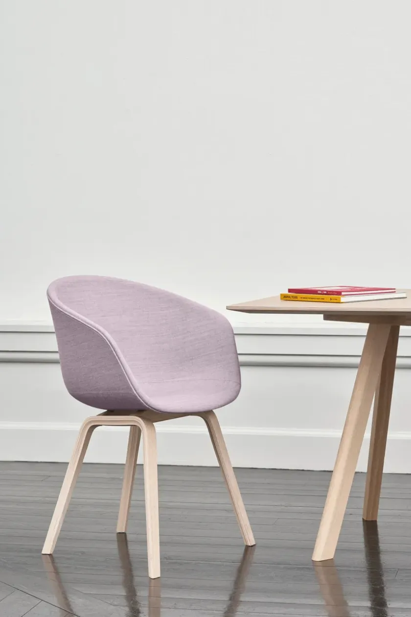 HAY About a Chair AAC22 forsidepolstret, hvid skal fra> Spisebordsstole