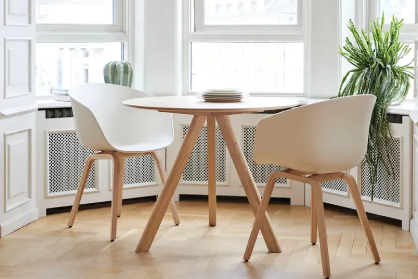 HAY About a Chair AAC22 forsidepolstret, hvid skal fra> Spisebordsstole