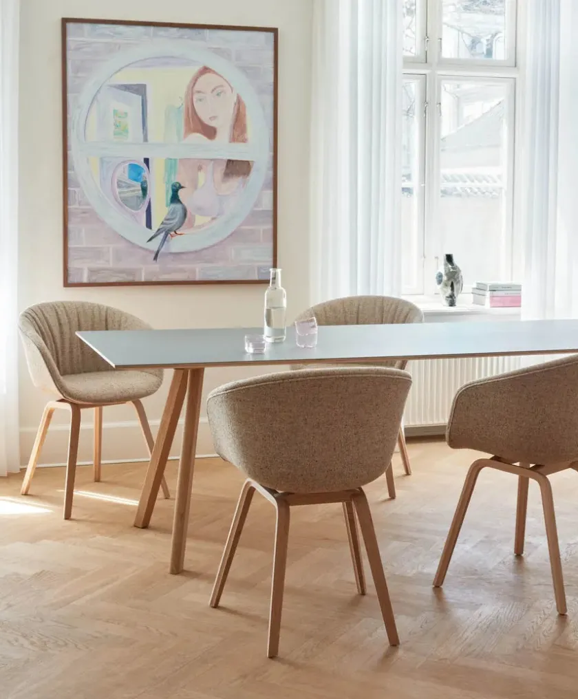 HAY About a Chair AAC22 forsidepolstret, hvid skal fra> Spisebordsstole
