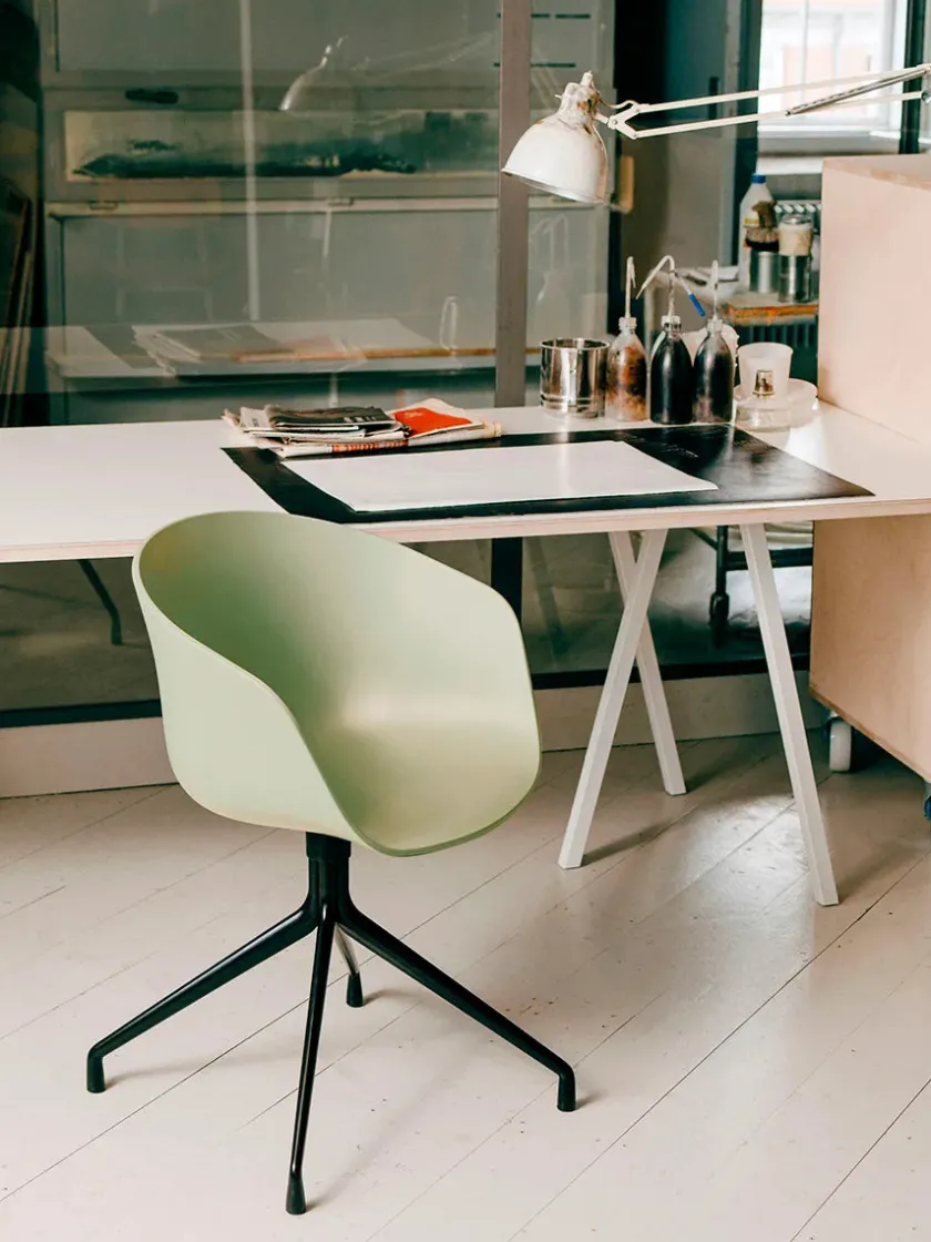 HAY About a Chair AAC52 Forsidepolstret, sort skal fra> Kontorstole