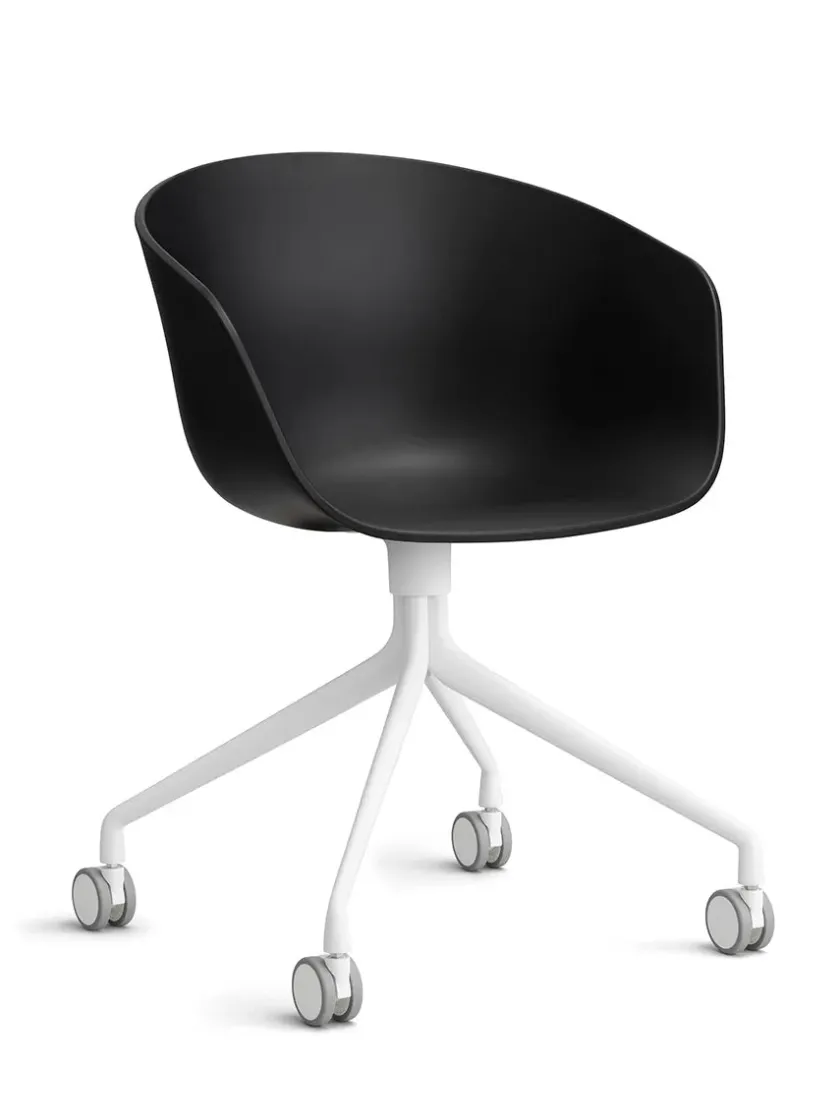 HAY About a Chair AAC52 Forsidepolstret, sort skal fra> Kontorstole