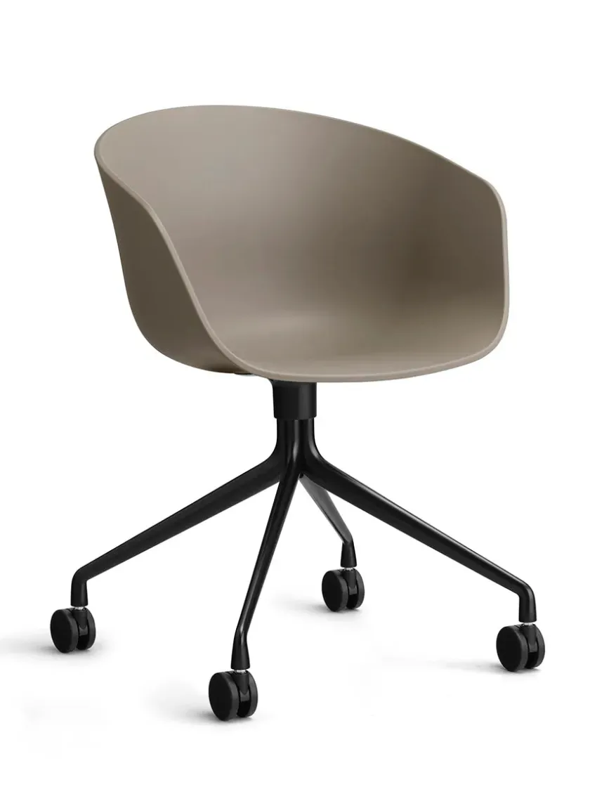HAY About a Chair AAC52 Forsidepolstret, sort skal fra> Kontorstole