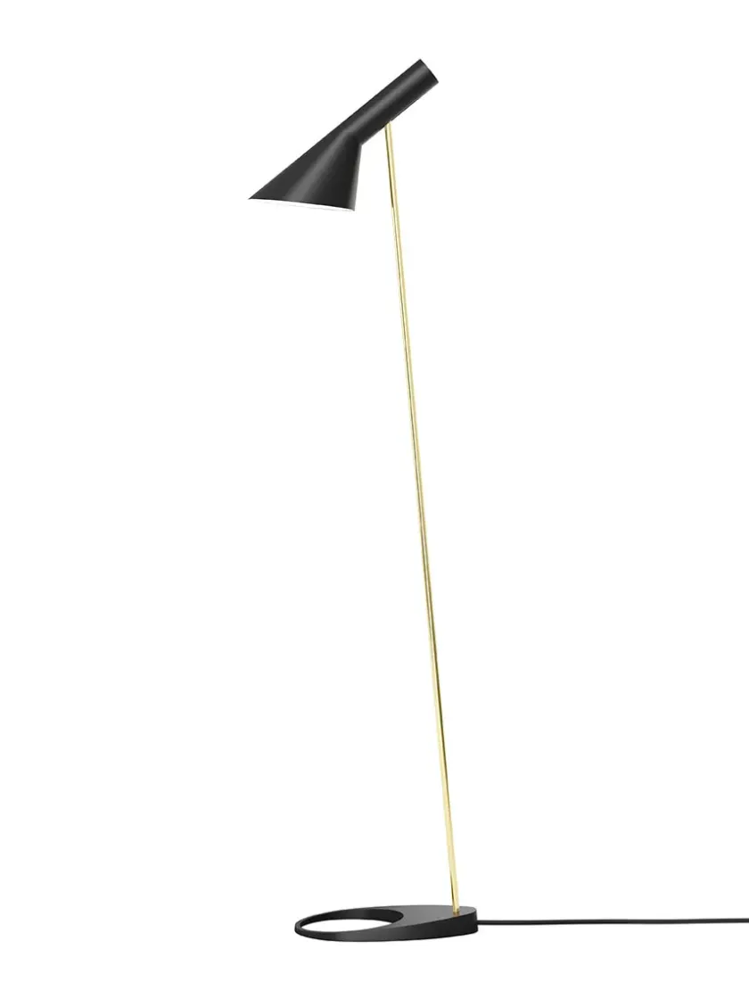 Louis Poulsen AJ Floor Lamp, grey/brass af Arne Jacobsen> Gulvlamper|Spots