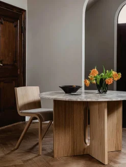 Audo Copenhagen Androgyne Dining Table Ø120 natural oak, sand sten fra> Spiseborde