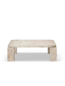 New Works Atlas Sofabord 820x820, Unfilled Travertine fra> Sofaborde