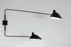 Editions Serge Mouille Big Wall Lamp w/2 Rotating Straight Arms af Serge Mouille><noscript><img width=