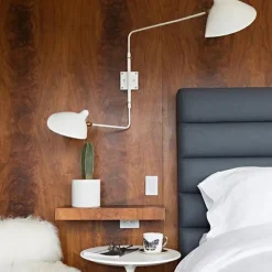 Editions Serge Mouille Big Wall Lamp w/2 Rotating Straight Arms af Serge Mouille><noscript><img width=