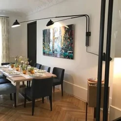 Editions Serge Mouille Big Wall Lamp w/3 Rotating Straight Arms af Serge Mouille><noscript><img width=