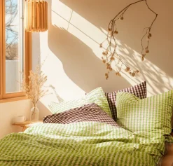 Juna Bæk & Bølge Sengetøj, grøn/soft pink fra><noscript><img width=