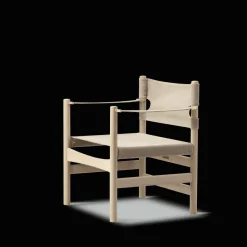 Fredericia Furniture Canvas 21 stol, sortlakeret eg af Børge Mogensen><noscript><img width=