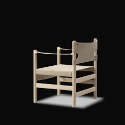 Fredericia Furniture Canvas 21 stol, sortlakeret eg af Børge Mogensen><noscript><img width=