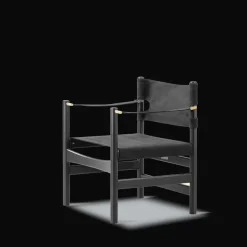 Fredericia Furniture Canvas 21 stol, sortlakeret eg af Børge Mogensen><noscript><img width=