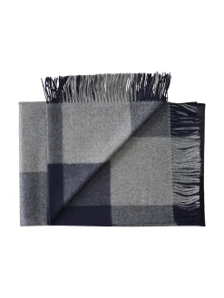 Silkeborg Uldspinderi Caracas Plaid, marina fra> Puder Og Plaider