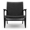 Carl Hansen & Søn CH25 Loungestol, eg sortmalet med sort flet af Hans J. Wegner> Lænestole