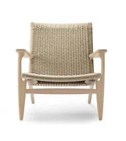 Carl Hansen & Søn CH25 Loungestol, eg sortmalet med sort flet af Hans J. Wegner><noscript><img width=