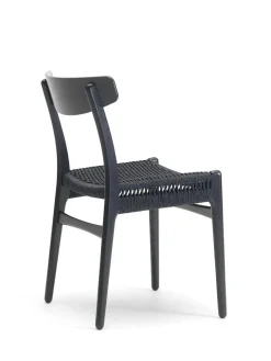 Carl Hansen & Søn CH23 Spisestol, sort eg med sort flet af Hans J. Wegner> Spisebordsstole