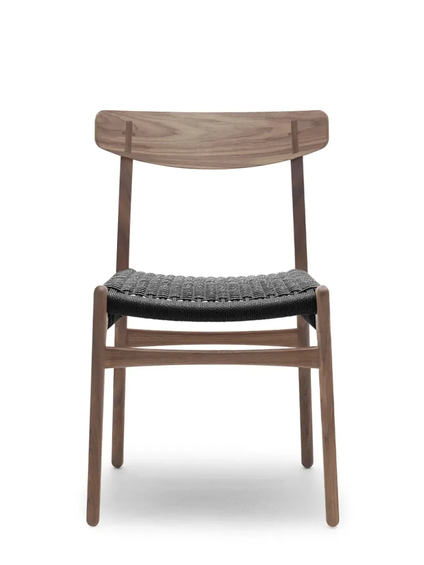 Carl Hansen & Søn CH23 Spisestol, valnød olie med sort flet af Hans J. Wegner> Spisebordsstole