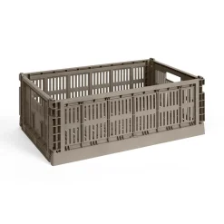 HAY Colour Crate Large, Warm grey fra>Børn Opbevaring På Børneværelset|Opbevaring