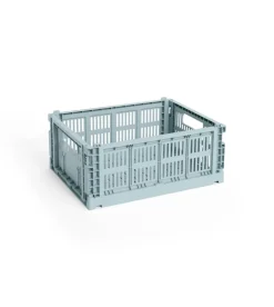 HAY Colour Crate Medium, Dusty blue fra>Børn Opbevaring På Børneværelset|Opbevaring