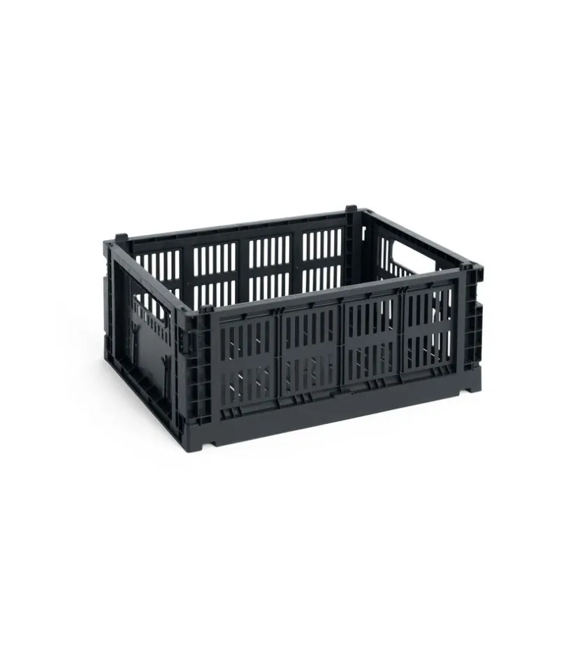 HAY Colour Crate Medium, Dusty blue fra>Børn Opbevaring På Børneværelset|Opbevaring