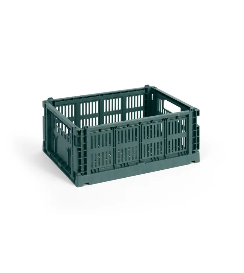 HAY Colour Crate Medium, Sage green fra>Børn Opbevaring På Børneværelset|Opbevaring