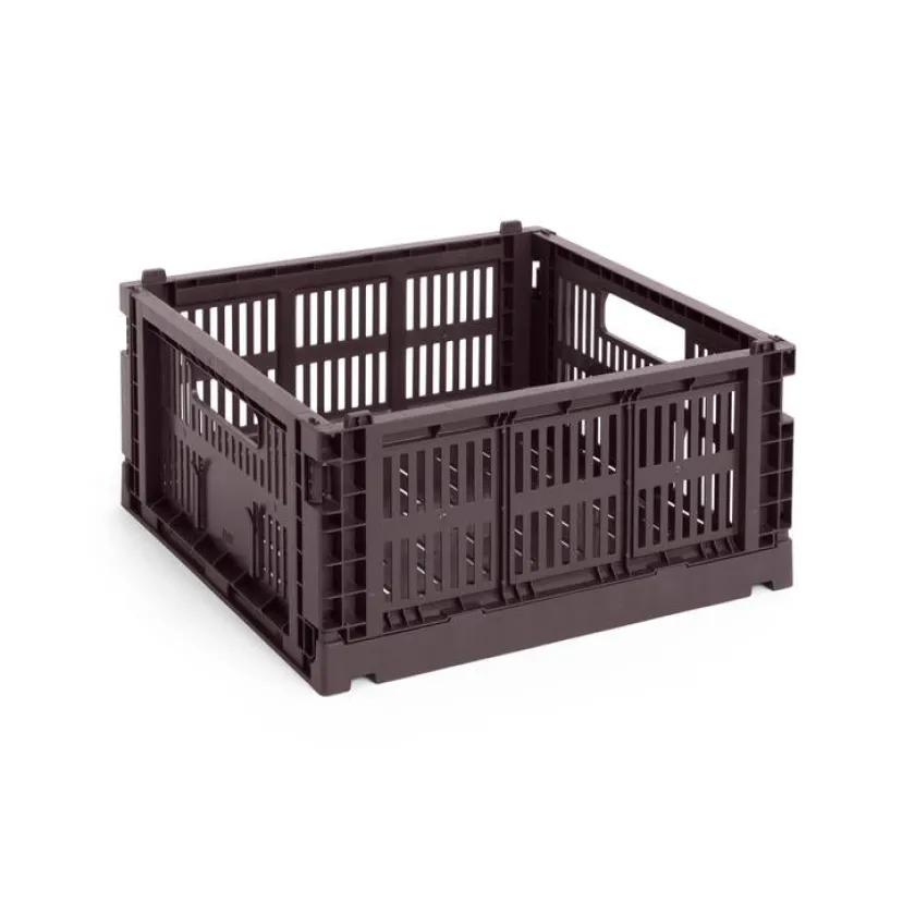 HAY Colour Crate Medium Square, Grey fra>Børn Opbevaring På Børneværelset|Opbevaring